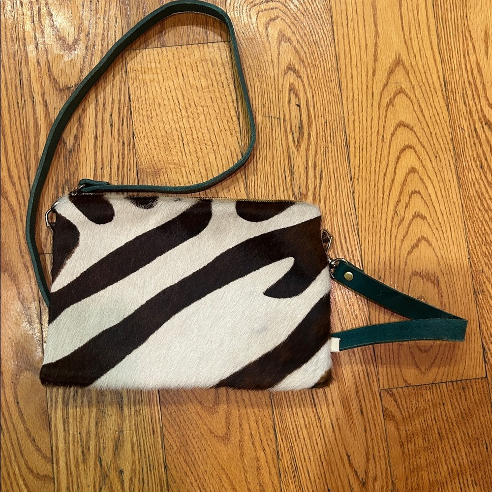 Zebra Print leather and hide Crossbody Bag